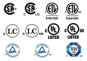 Certification marks for electrical chargers