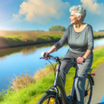 Senior riding an e-bike