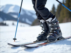 Image of ski boots and bindings