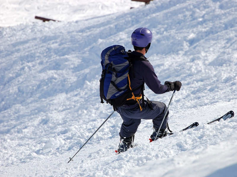 Image of skier on powdery slope