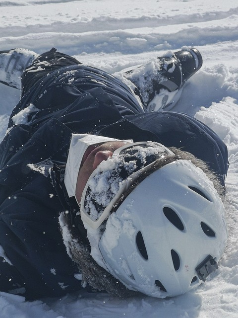 image of a person who fell skiing