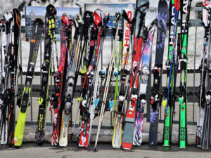 image of skis and poles