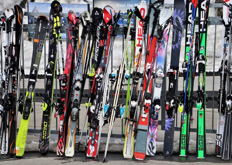 image of skis and poles