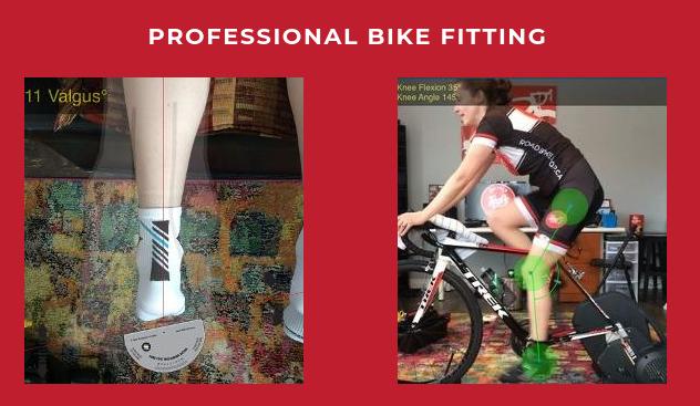 Image showing two photos of bike fitting services available at Ted's Bicycle Studio