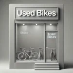 An iconic vector image of a used bike shop in Edmonton